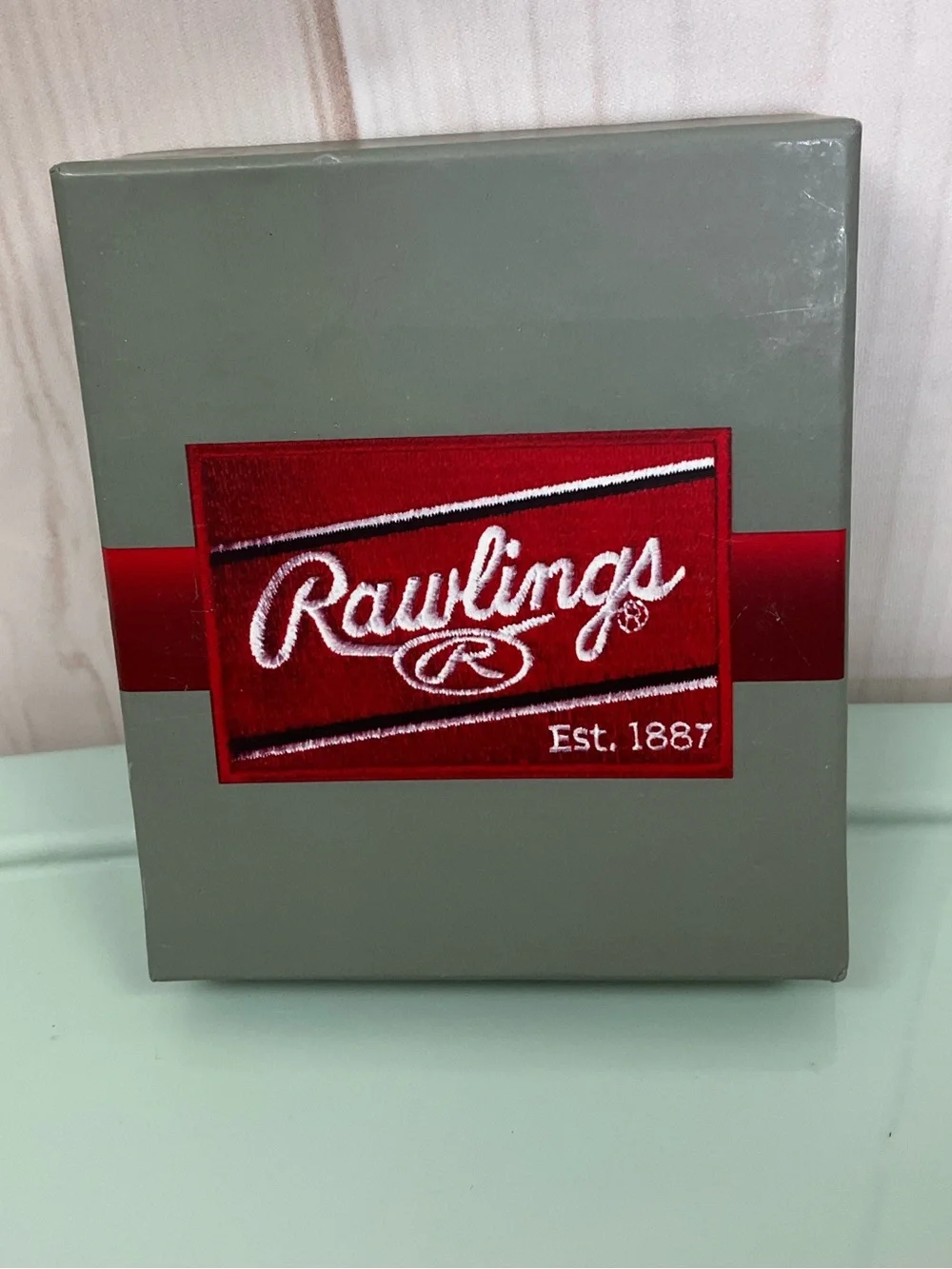 2022 Rawlings NCAA College World Series Tan Leather Bi-Fold Wallet Red Stitching